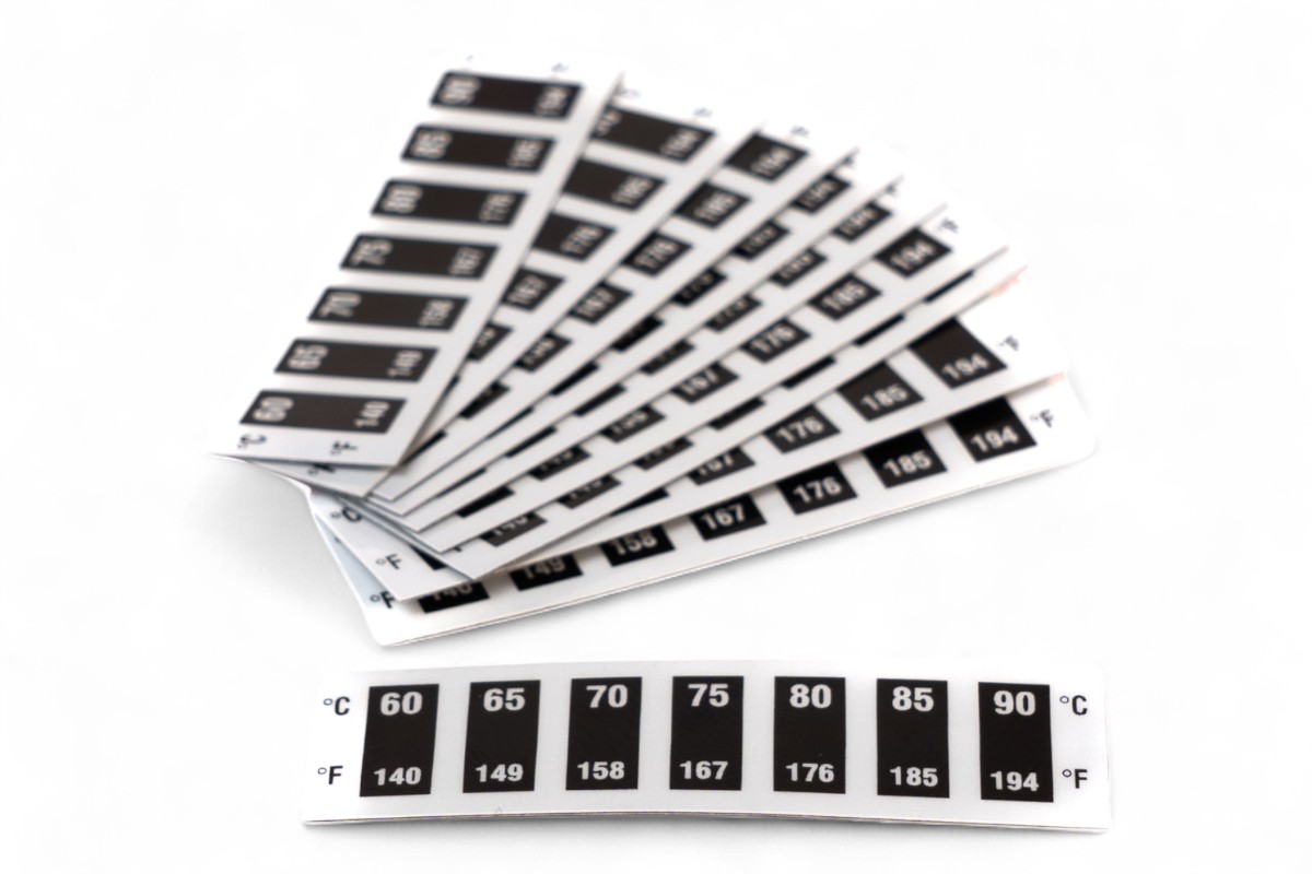 Termometri adesivi reversibili da 60 a 90°C (10 pezzi)