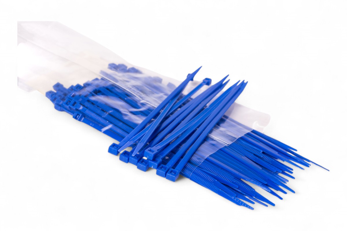 Fascette di cablaggio in nylon - Lunghezza 140mm, larghezza 3,5mm - Blu (100 pezzi)