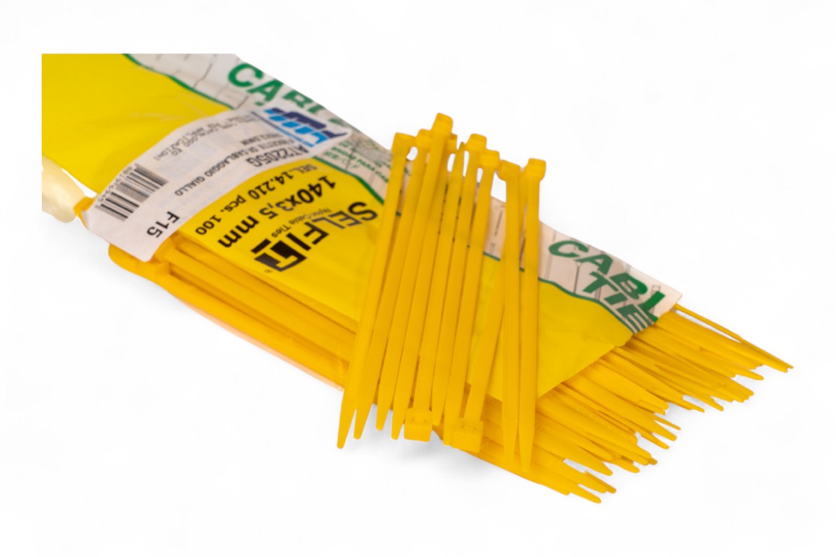 Fascette di cablaggio in nylon - Lunghezza 140mm, larghezza 3,5mm - Giallo (100 pezzi)