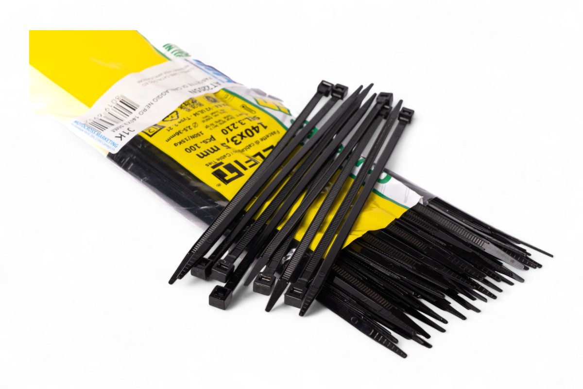 Fascette di cablaggio in nylon - Lunghezza 140mm , larghezza 3,5mm - Nero (100 pezzi)
