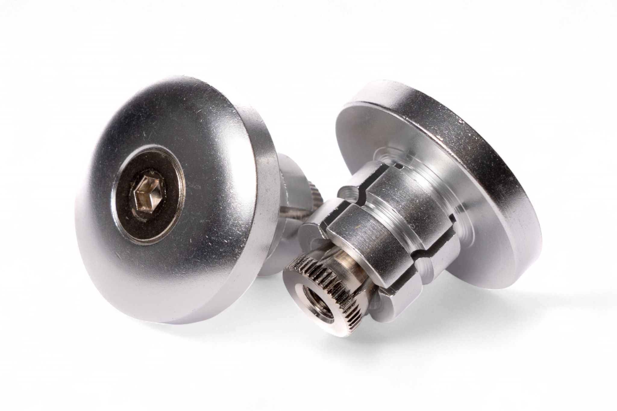 Coppia tappi in alluminio per chiusura estremità manubrio ø 18mm