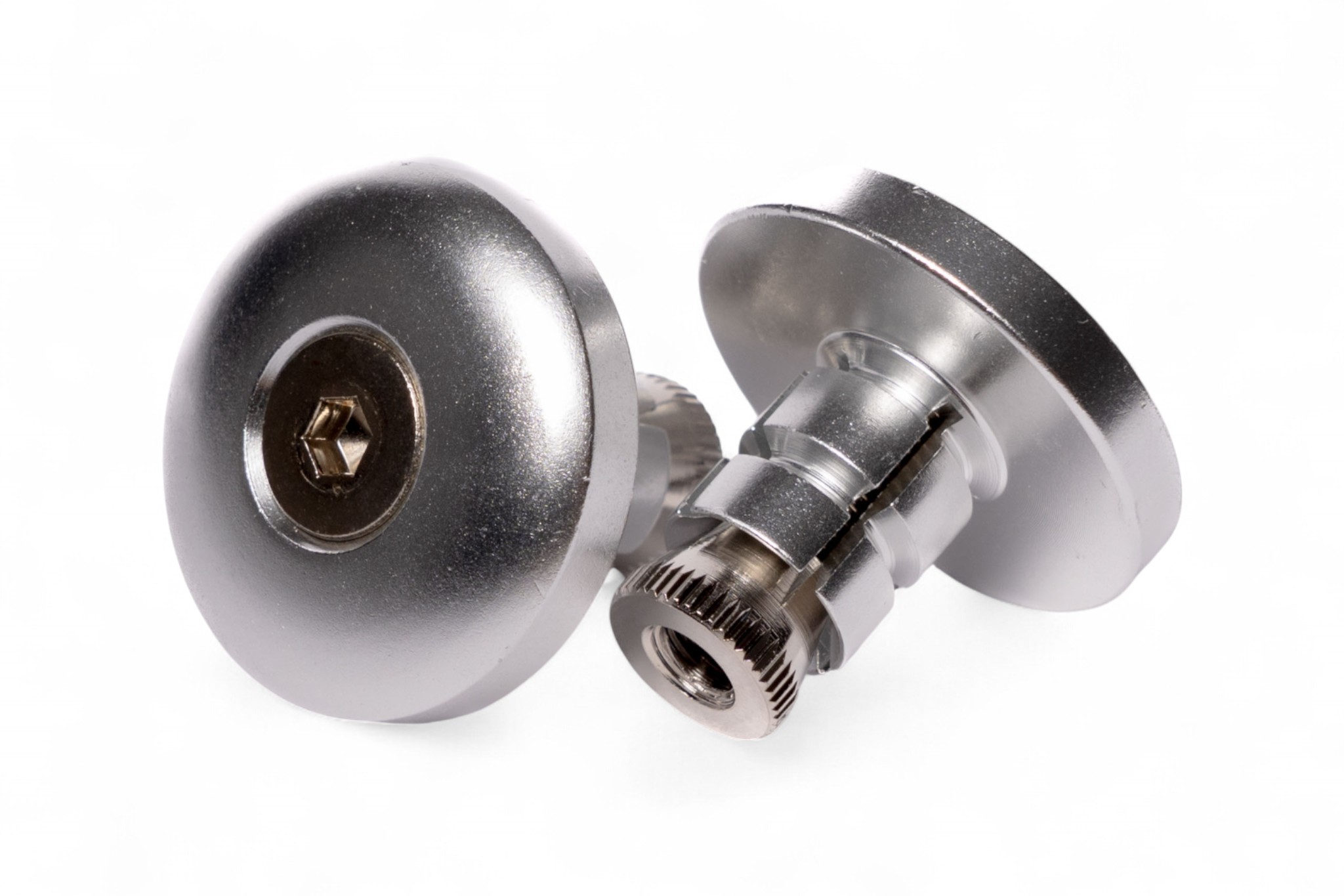 Coppia tappi in alluminio per chiusura estremità manubrio ø 14mm