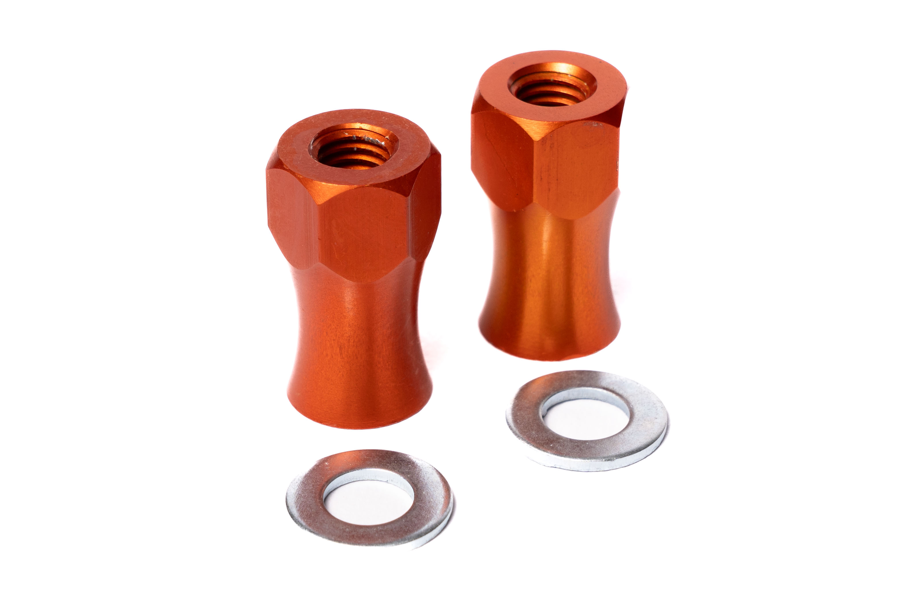 Dado lungo ergal per fermacopertone M8 x 28mm (2 pezzi) - Serraggio 13Nm - Arancione