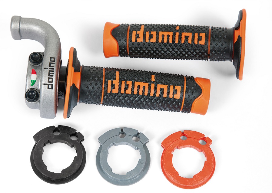 Comando gas con 3 ghiere e manopole DOMINO "KRK" Cross/Enduro 4T bifilo