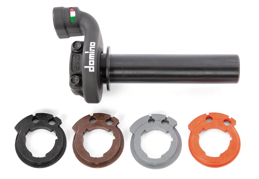 Comando gas bifilo con 4 ghiere, senza manopole DOMINO "KRK EVO" Cross/Enduro bifilo