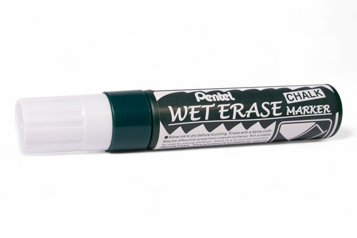 Marcatore cancellabile Wet Erase per lavagne - Punta a scalpello "Jumbo" da 10-15mm - Bianco
