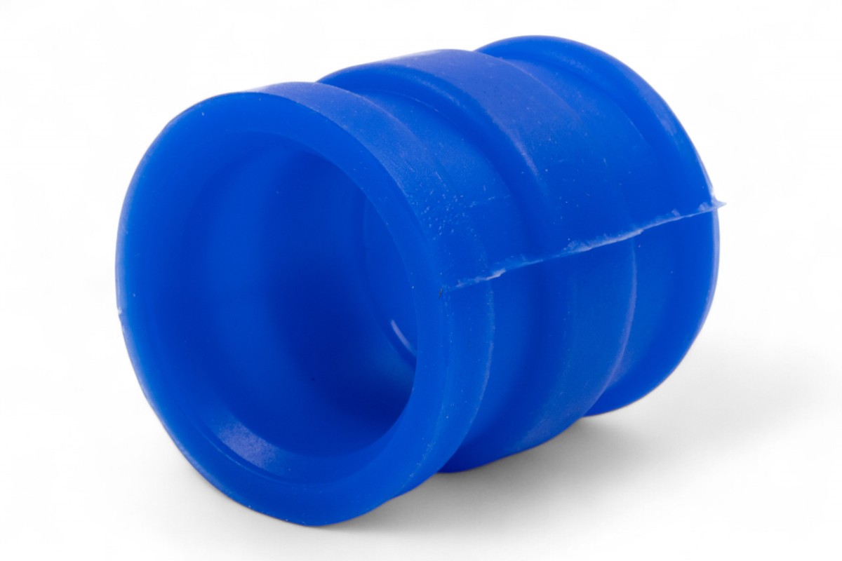 Manicotto silenziatore in gomma blu - ø interno 29mm da un lato/30mm dall'altro, lunghezza 45mm