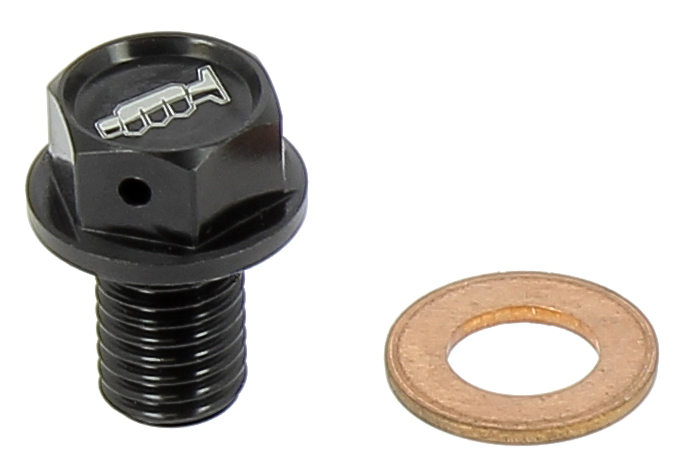 Tappo drenaggio olio con inserto magnetico M10 x 15mm passo 1,50 - KAWASAKI - Nero