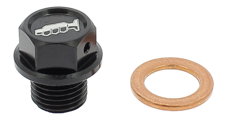Tappo drenaggio olio con inserto magnetico M12 x 10mm passo 1,25 - SUZUKI - Nero