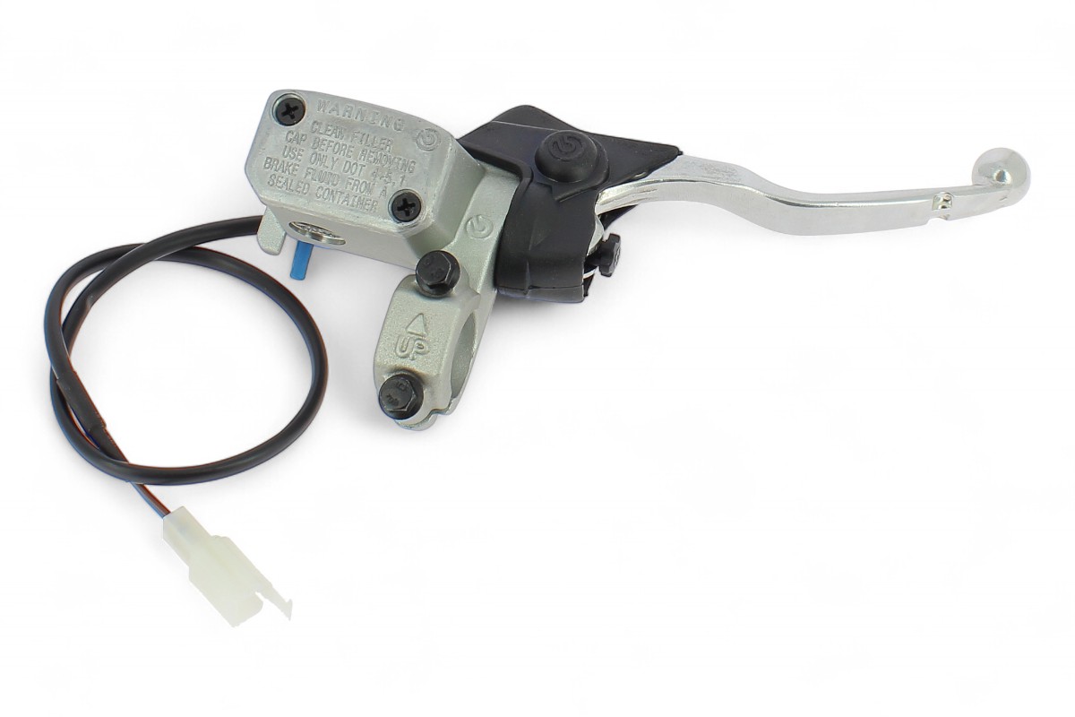 Pompa freno anteriore BREMBO con interruttore stop e cavo - ø pistone 9mm, interasse leva 19mm