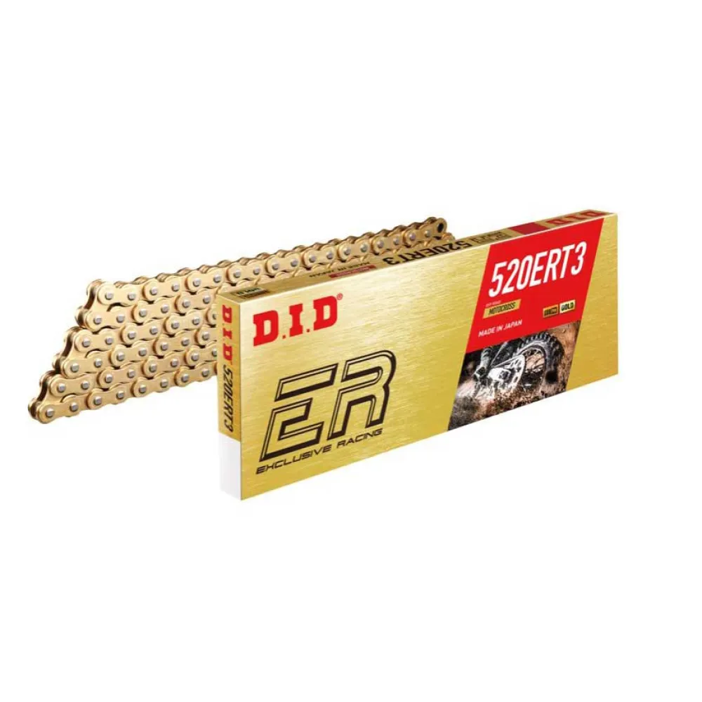 Catena DID 520ERT3 (Gold & Gold) - Lunghezza: 120 maglie con giunto a clip