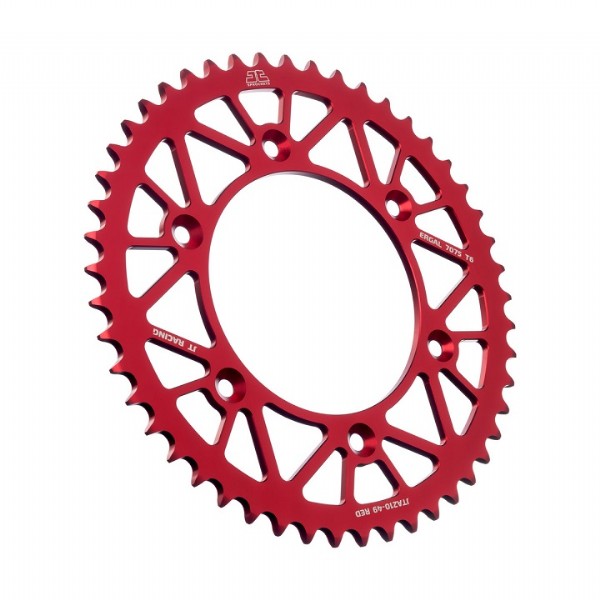 Corona JT ergal RACELITE rossa - 49 denti - HONDA