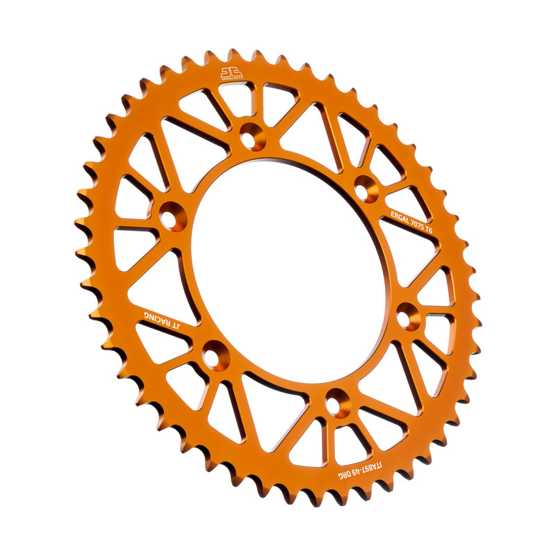 Corona JT ergal RACELITE arancione - 49 denti - KTM