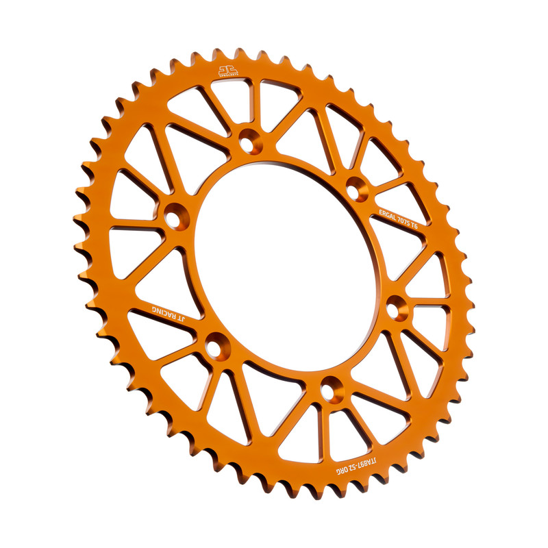 Corona JT ergal RACELITE arancione - 52 denti - KTM