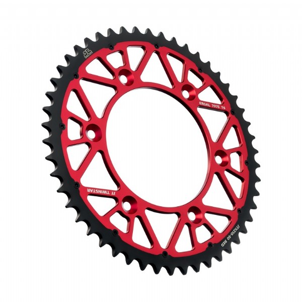 Corona JT TWINSTAR bi-metallo rosso - 50 denti - HONDA