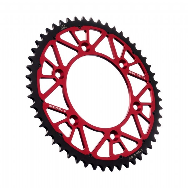 Corona JT TWINSTAR bi-metallo rosso - 51 denti - HONDA