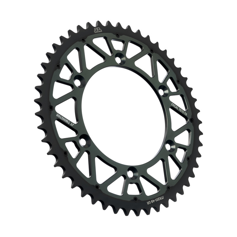Corona JT TWINSTAR bi-metallo grigio - 49 denti - FANTIC  YAMAHA