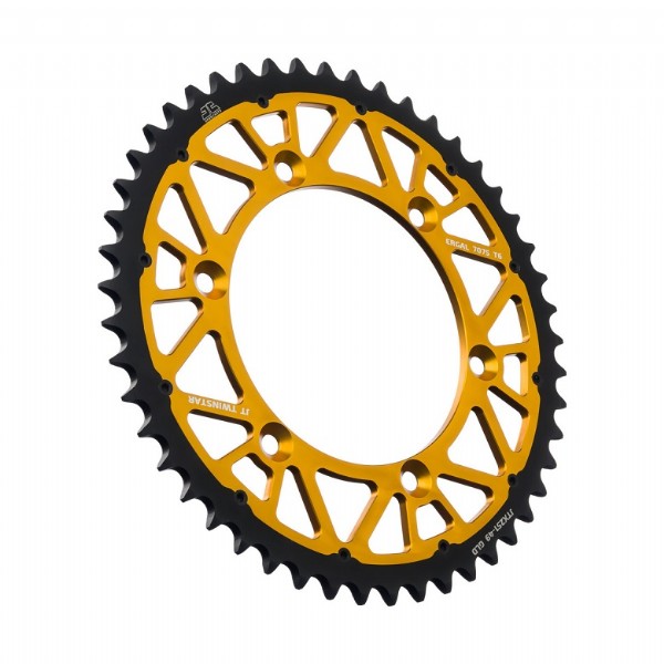 Corona JT TWINSTAR bi-metallo oro - 49 denti - FANTIC  YAMAHA