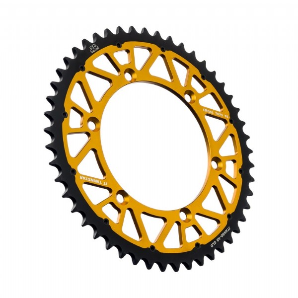 Corona JT TWINSTAR bi-metallo oro - 49 denti - KAWASAKI SUZUKI