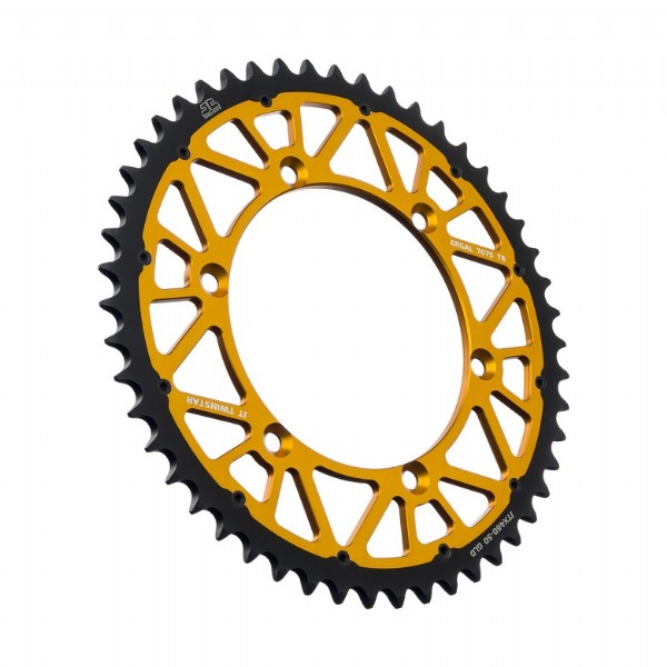 Corona JT TWINSTAR bi-metallo oro - 50 denti - KAWASAKI SUZUKI
