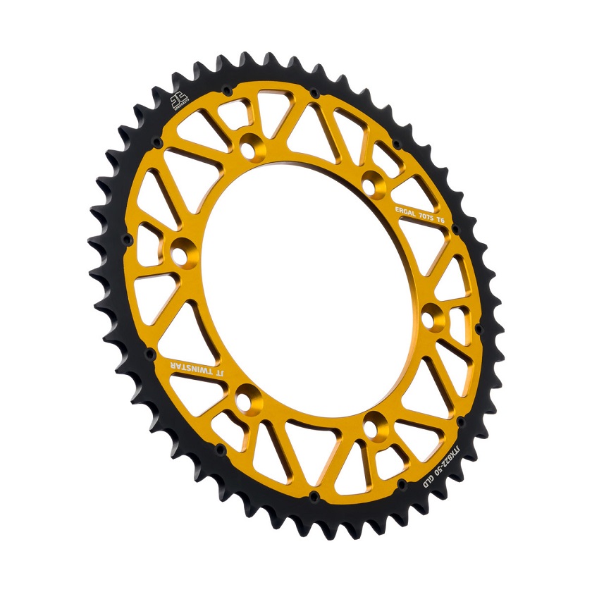 Corona JT TWINSTAR bi-metallo oro - 50 denti - GAS GAS RIEJU SHERCO
