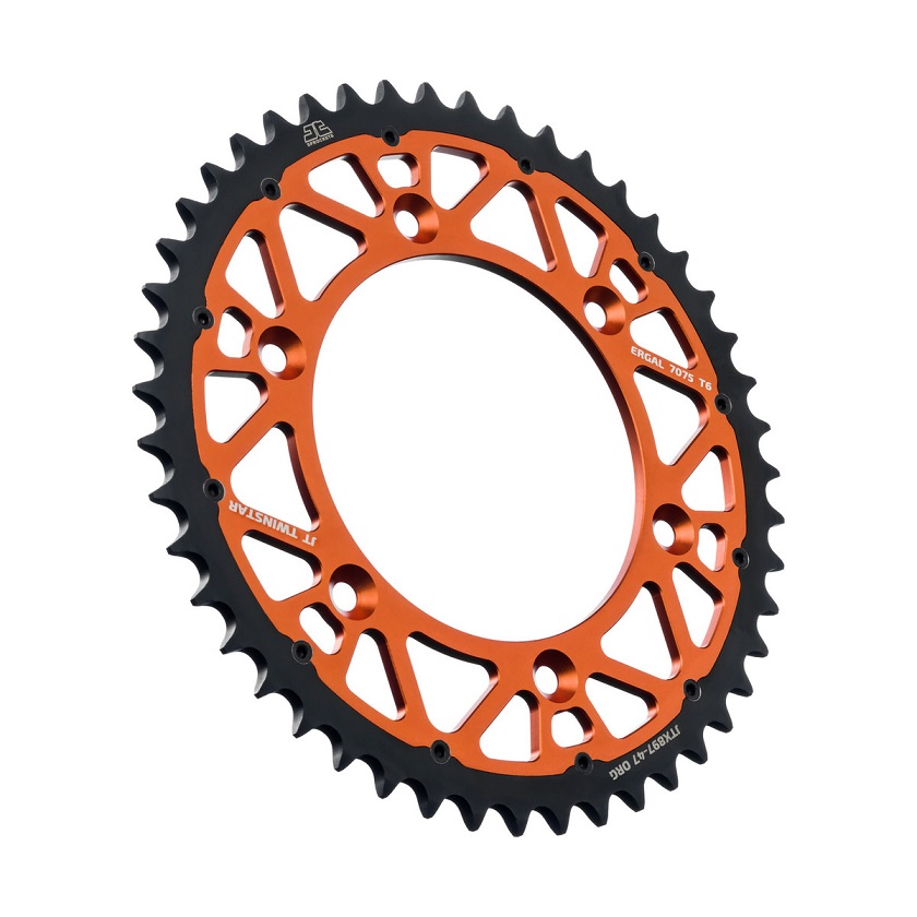 Corona JT TWINSTAR bi-metallo arancione - 47 denti - KTM