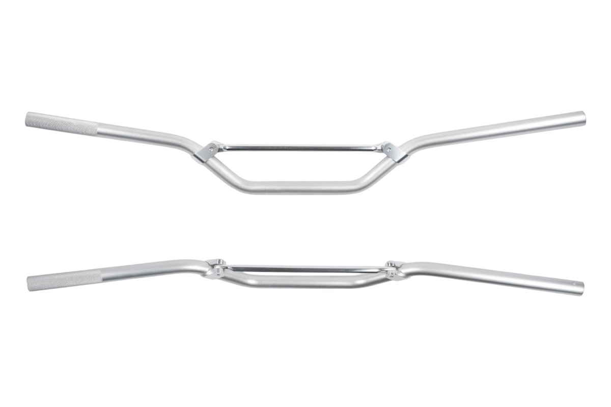 Manubrio ø 22mm in lega SUPERCORSS - Finitura spazzolata e lucidata, colore alluminio