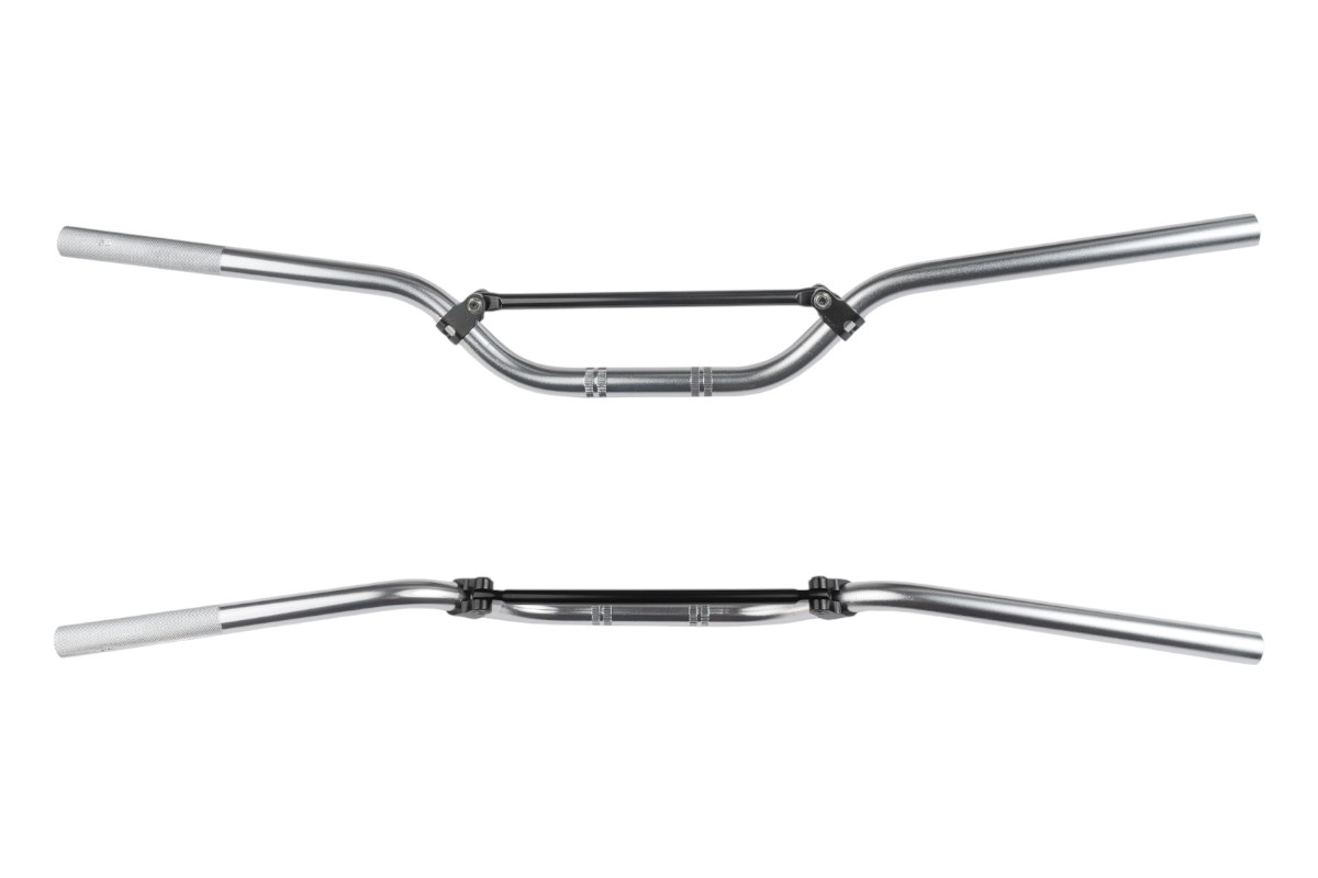 Manubrio ø 22mm in lega TRIAL - Finitura spazzolata e lucidata, colore alluminio