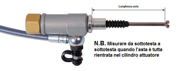 Cilindro attuatore MAGURA Hymec 167 e 163 - Lunghezza asta 67mm - KX 450 F 16-18