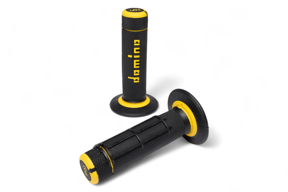 Manopole DOMINO Cross - Nero/giallo