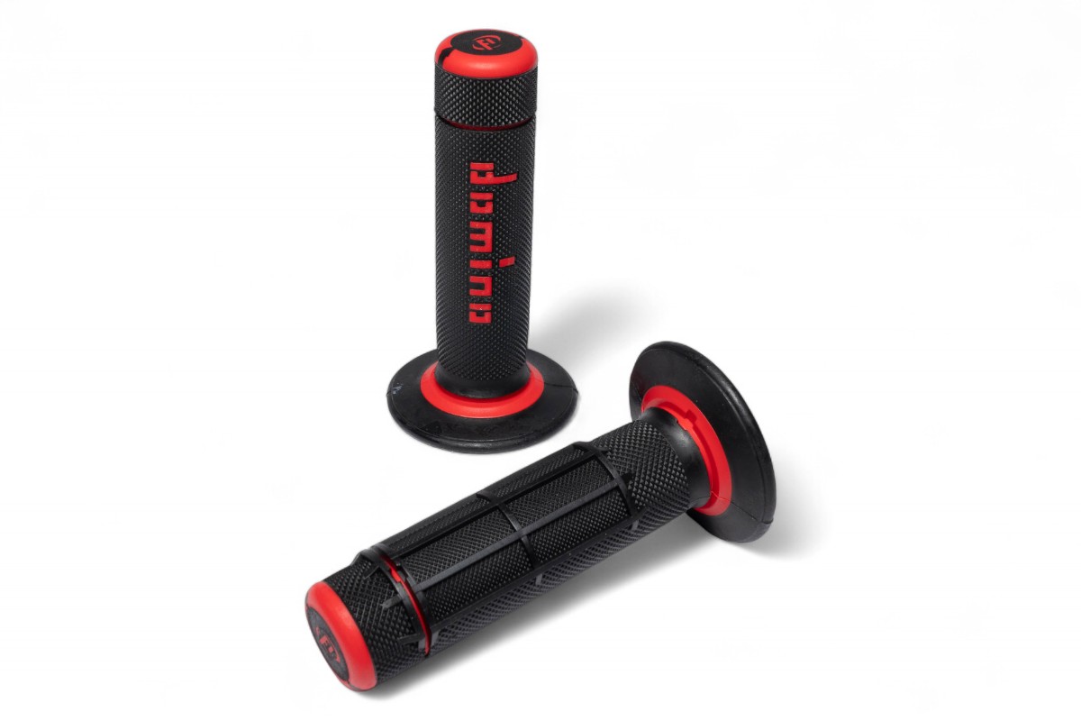 Manopole DOMINO Cross - Nero/rosso