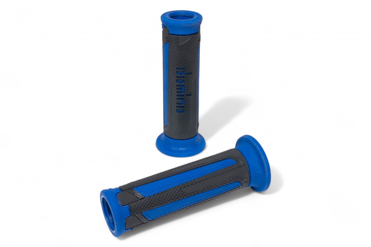 Manopole DOMINO Scooter A350 con estremità aperte - Antracite/blu