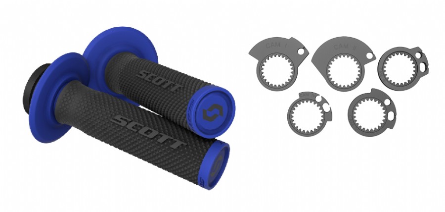 Manopole Lock-On SCOTT SXII con ghiere - Nero/blu