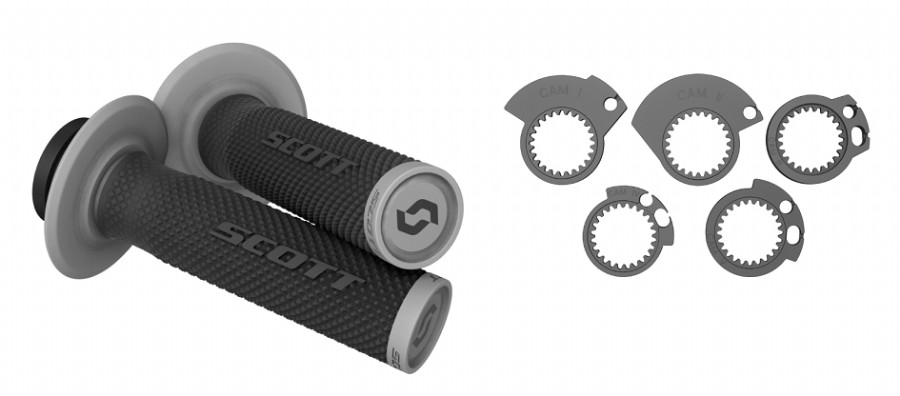 Manopole Lock-On SCOTT SXII con ghiere - Nero/grigio