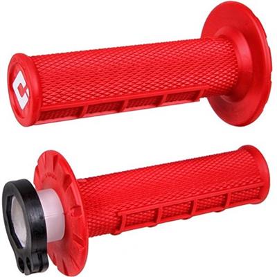 Manopole Lock-ON ODI V2 Half-Waffle MX - Rosso