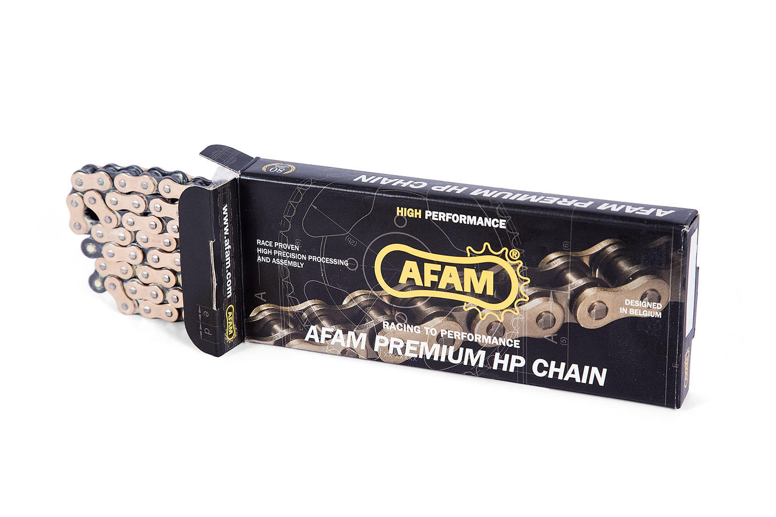 Catena AFAM 420 MX2 - 140 maglie - Oro/nero