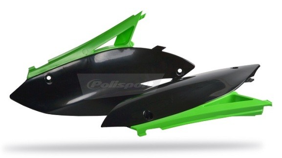 Portanumeri laterali con protezione calore KAWASAKI verde 05/nero