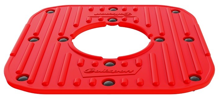Pianale in gomma con clips di montaggio per POLISPORT Track Stand - Rosso