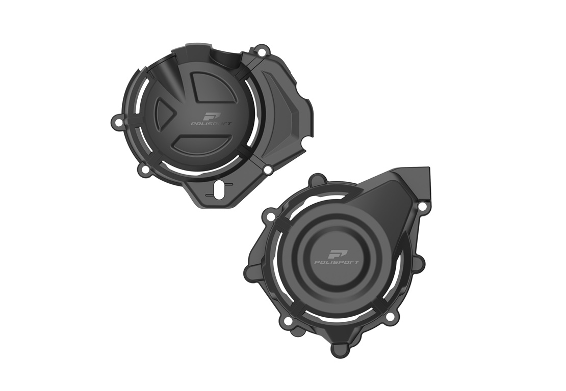 Kit protezioni coperchi motore POLISPORT - CF MOTO 450 MT - Nero