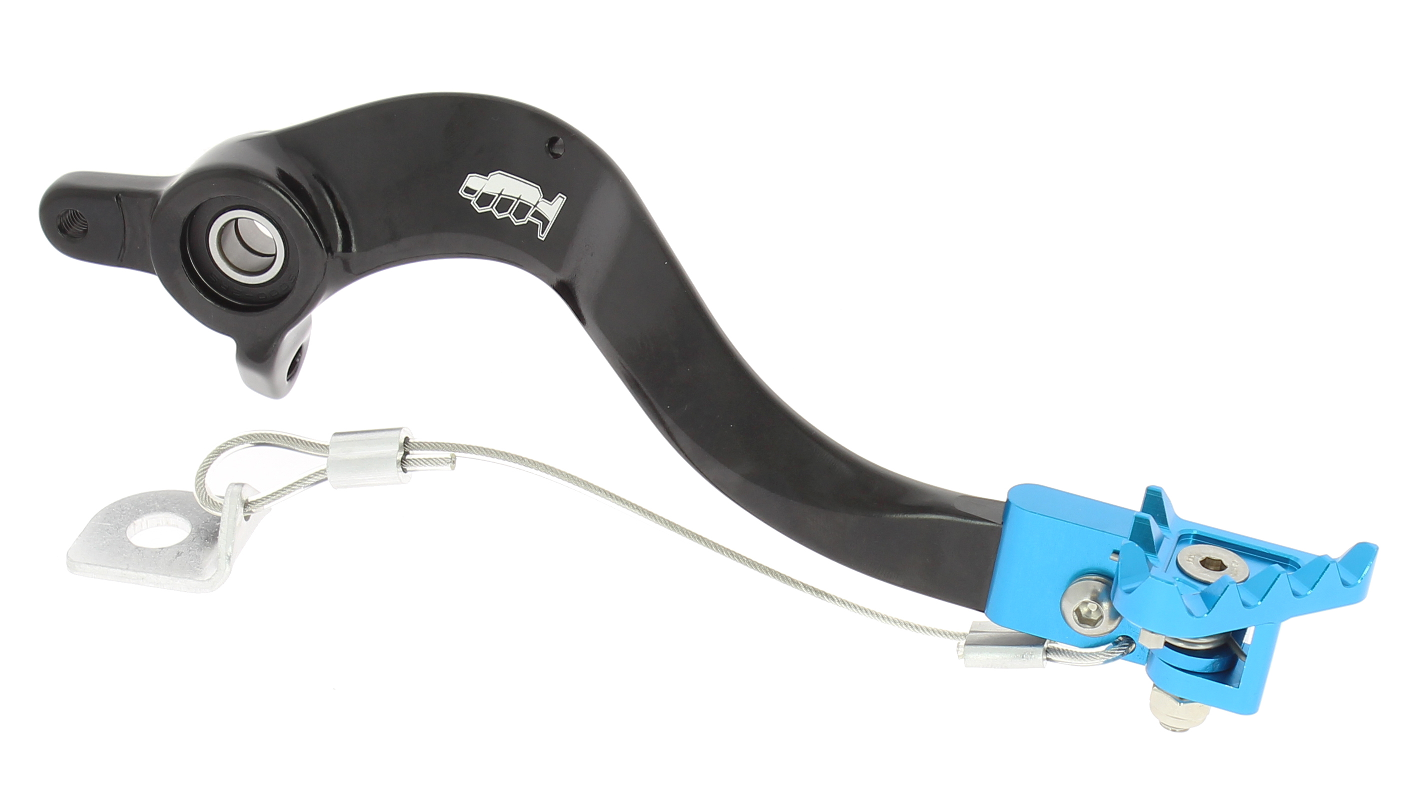 Pedale freno forgiato nero con puntale snodato CNC azzurro HUSABERG HUSQVARNA