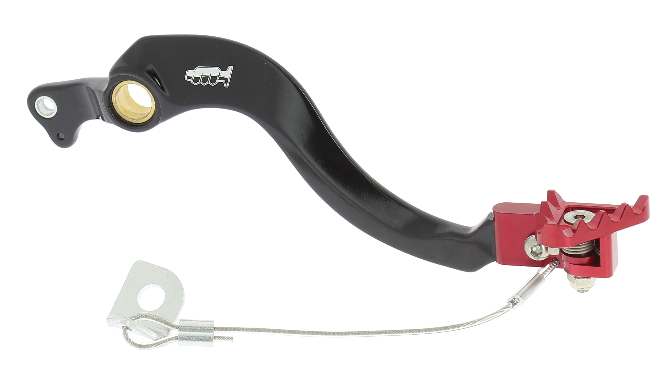 Pedale freno forgiato nero con puntale snodato CNC rosso HONDA
