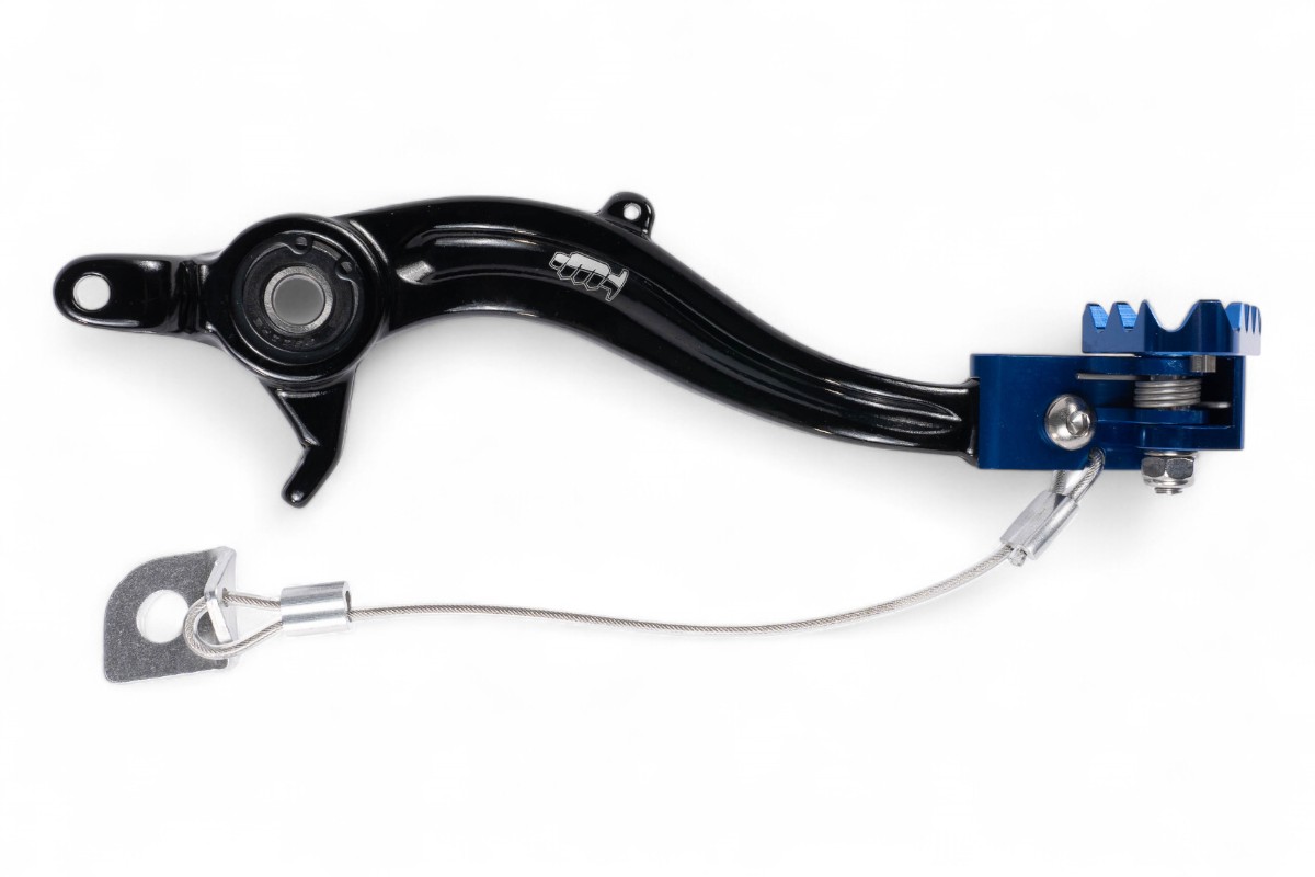 Pedale freno forgiato nero con puntale snodato CNC blu SHERCO
