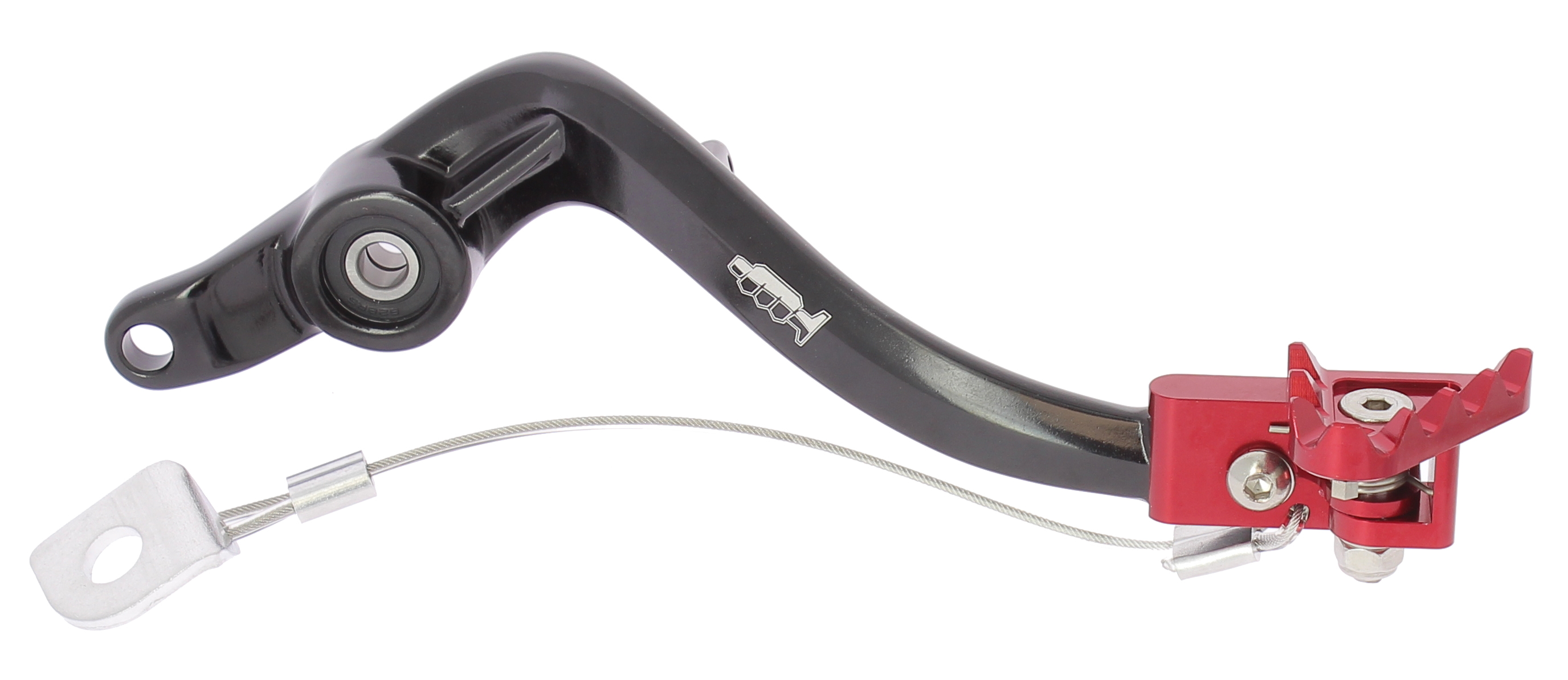 Pedale freno forgiato nero con puntale snodato rosso  EC 250/300 18-19
