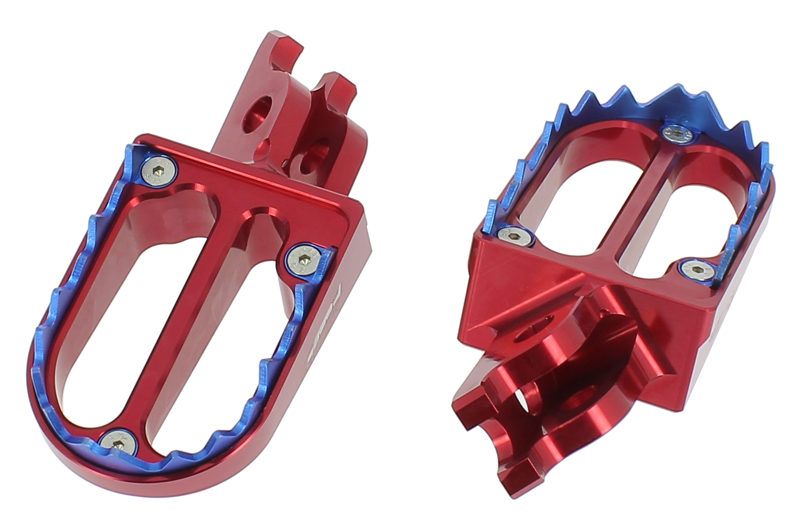 Pedane poggiapiedi in alluminio con denti in titanio - HONDA - Rosso