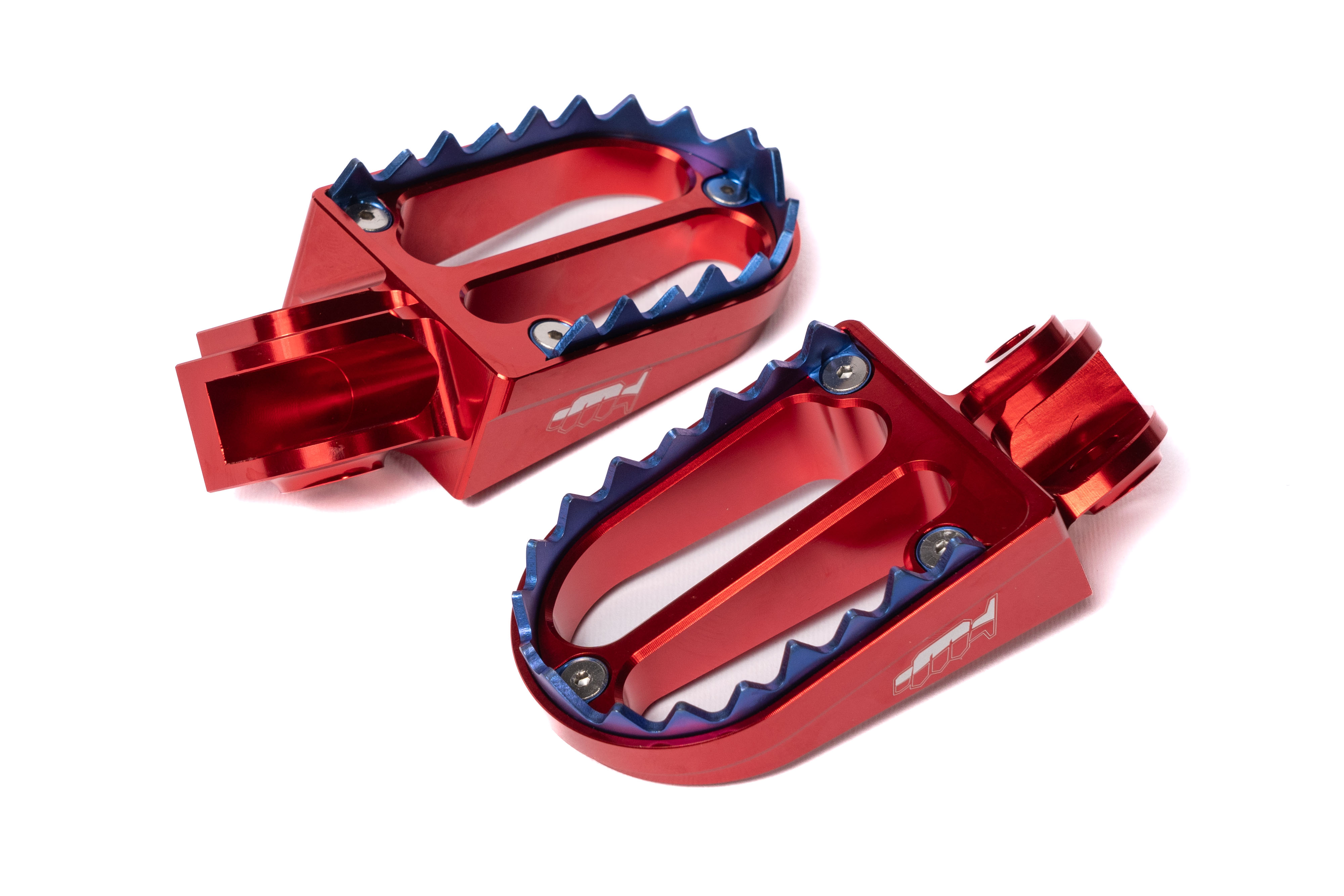 Pedane poggiapiedi in alluminio con denti in titanio - BETA - Rosso