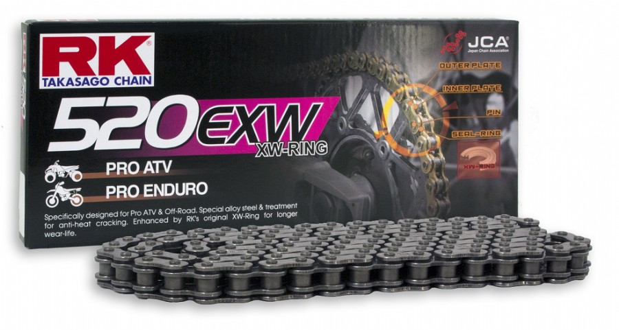 Catena RK 520 EXW - 120 maglie - Nero - con XW-ring