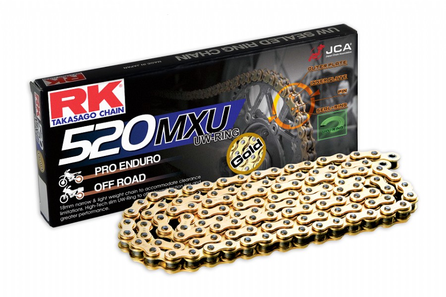 Catena RK 520 MXU - 120 maglie - Oro - con UW-ring