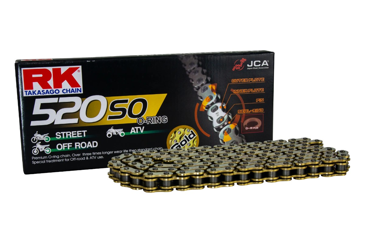 Catena RK 520 SO - 120 maglie - Oro - con O-ring