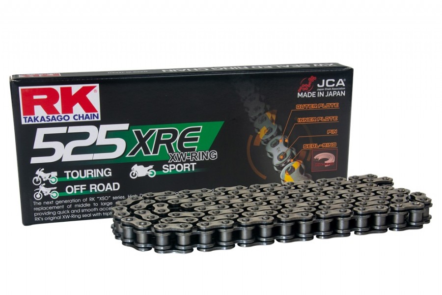 Catena RK 525 XRE - 120 maglie - Nero - con XW-ring