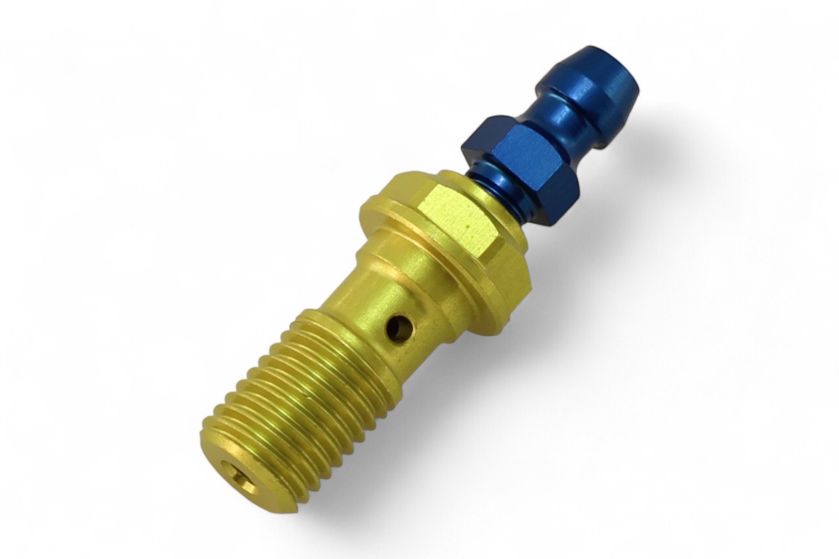 Vite corta forata con spurgo M10x1,25 in lega leggera